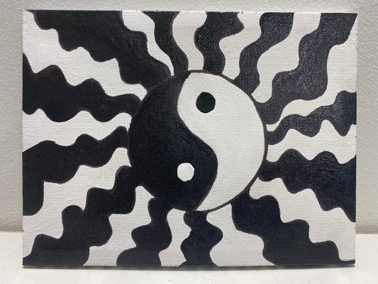 Trippy Yin Yang 8”x6” Wall Art