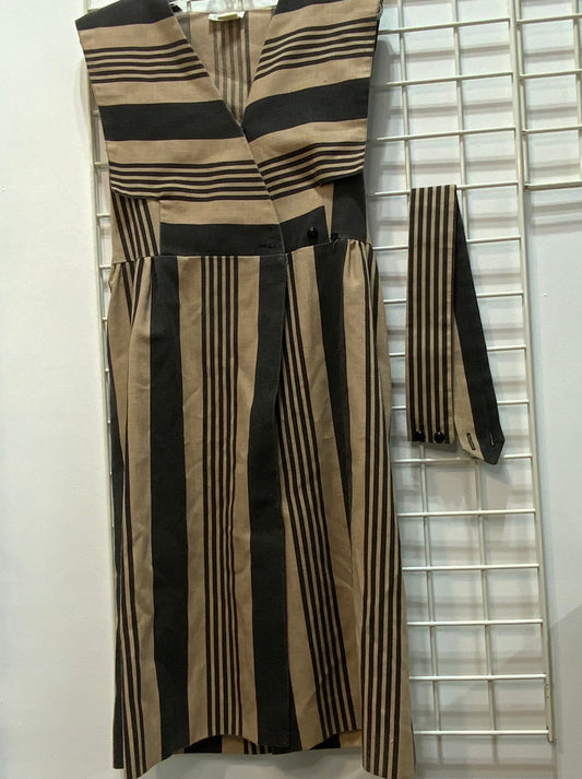 Vintage Tan & Black Dress w/ Matching Belt