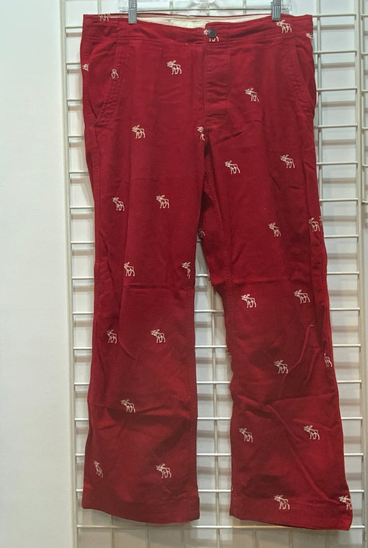 Abercrombie Red Moose Print Pants