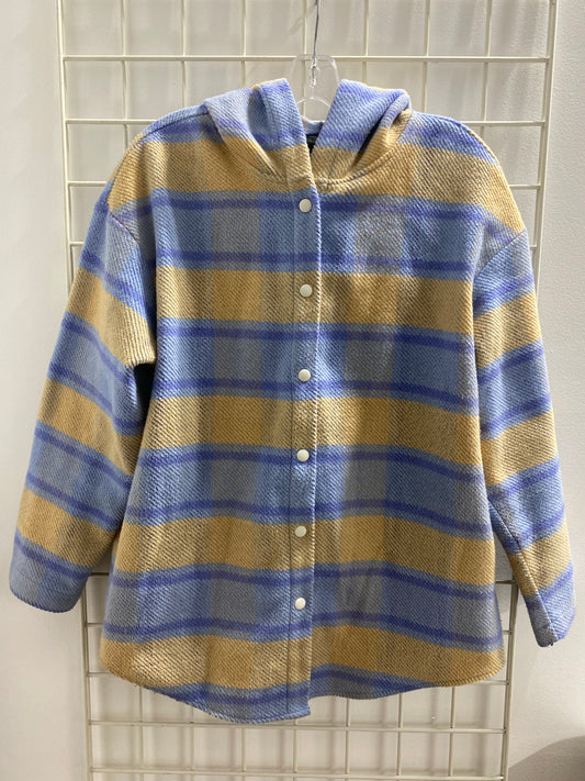 Yellow and Blue Button Up Flannel
