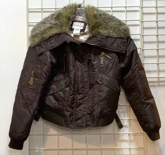 Brown Bombers Coat w/ Fur